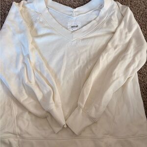Aerie Women's Soft Cream V-Neck Sweater